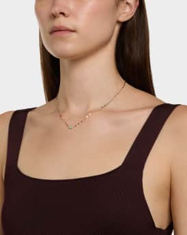 Solo Turquoise & Diamond Charm Necklace