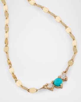 Solo Turquoise & Diamond Charm Necklace