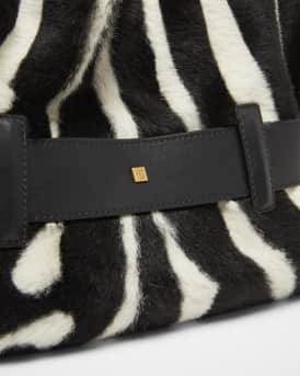 Anthem Belted Shoulder Bag in Zebra-Print Calf Hair