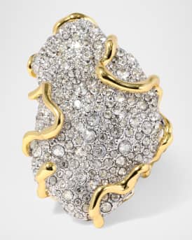 Solanales Large Crystal Pave Geode Ring