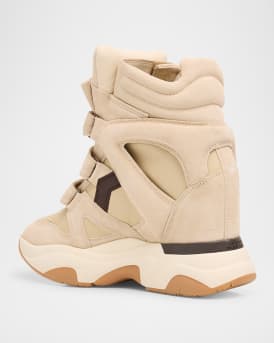 Balskee Mixed Leather High-Top Sneakers