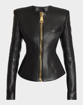 Fitted Lambskin Leather Jacket