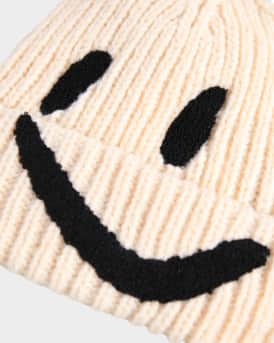 Kid's Kim Embroidered Smiley Beanie
