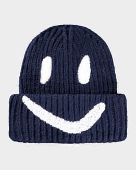 Kid's Kim Embroidered Smiley Beanie