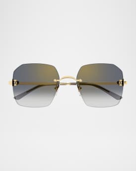 Classic Décor C Geometric Metal Sunglasses