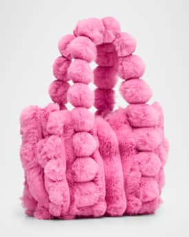 Girl's Charm Faux Fur Tote Bag