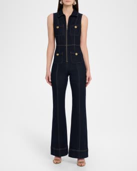 Rachel Sleeveless Denim Jumpsuit