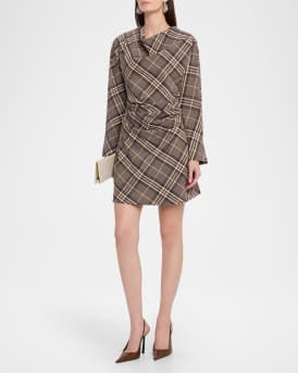 Harpor Satin Long-Sleeve Mini Dress