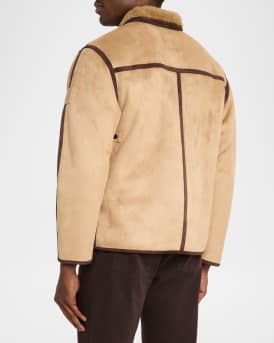 Men's Faux Shearling Full-Zip Jacket with Sleeve Label