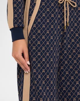 Ezra Nova Monogram Wide-Leg Drawstring Sweatpants