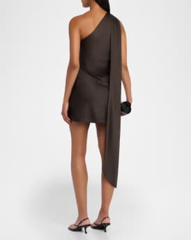 Nadia One-Shoulder Draped Mini Dress