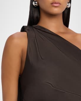 Nadia One-Shoulder Draped Mini Dress