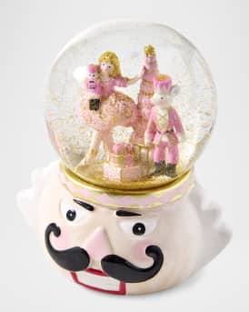 Pink Nutcracker Snow Globe