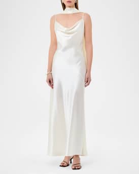 Geneva Draped Satin Gown