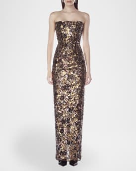 Farah Sleeveless Sequined Maxi Dress