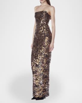 Farah Sleeveless Sequined Maxi Dress
