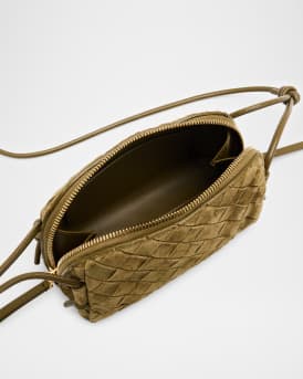 Concert Pouch Intrecciato Suede Crossbody Bag