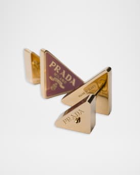 Enameled Triangle Stud Earrings