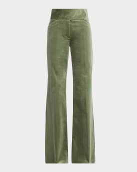 Twisted Structure Flare-Leg Corduroy Pants
