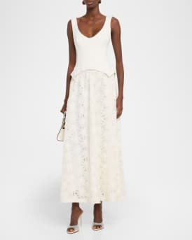 Bryony Sleeveless Corset Lace Midi Dress