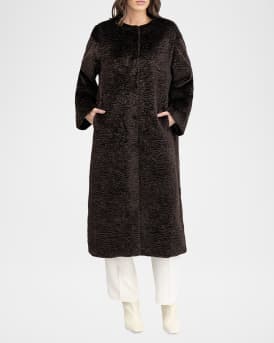 Fur-Free Textured Faux Shearling Coat