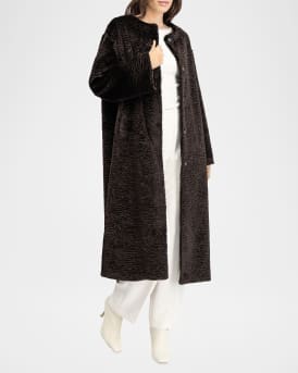 Fur-Free Textured Faux Shearling Coat