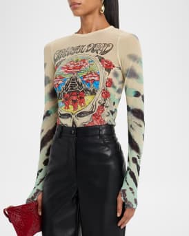 x Grateful Dead Delaina Long-Sleeve Mesh Top