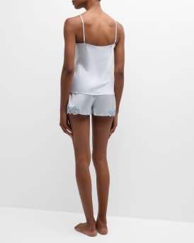 Bijoux Short Lace-Trim Silk Pajama Set