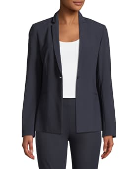 Elie Tahari Darcy One Button Stretch Wool Jacket Neiman Marcus