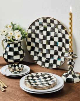 Courtly Check Enamel Serving Platter