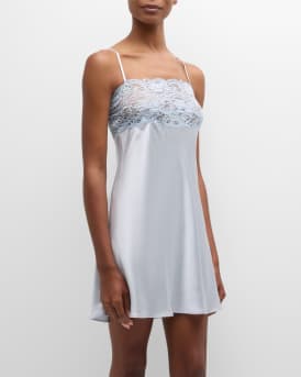 Bijoux Lace-Trim Silk Chemise