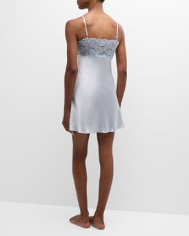 Bijoux Lace-Trim Silk Chemise