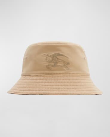 Kid's Check-Lined Reversible Bucket Hat | Neiman Marcus