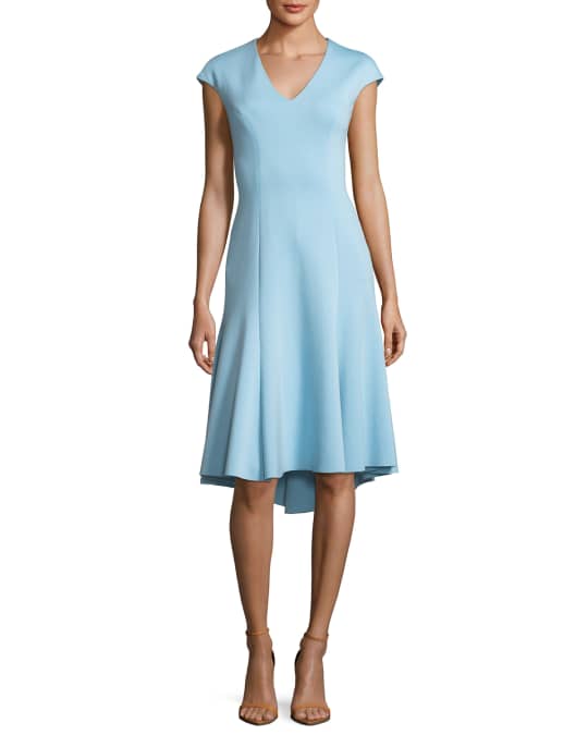 Elie Tahari Moriah Knit V-Neck A-Line Dress | Neiman Marcus