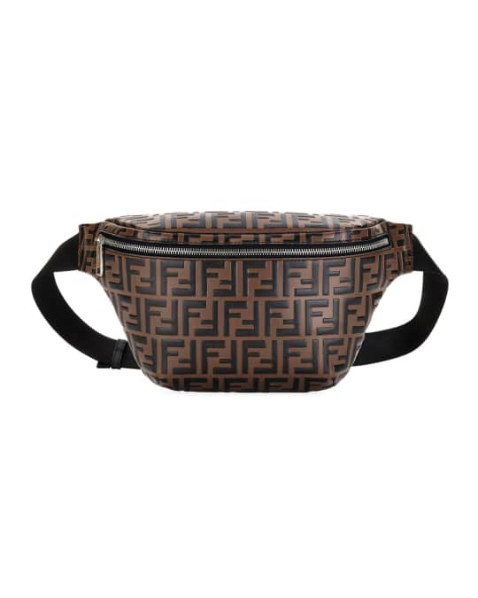 Fendi FF Embossed Leather Belt Bag/Fanny Pack | Neiman Marcus