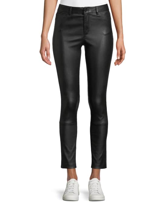 Five Pocket Skinny Bristol Leather Cropped Pants