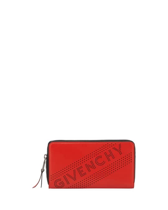 Givenchy Emblem Leather Zip-Around Wallet | Neiman Marcus