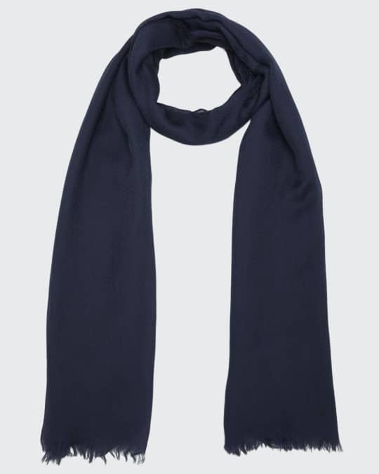 Loro Piana Fil a Fil Chevron Cashmere Scarf Neiman Marcus