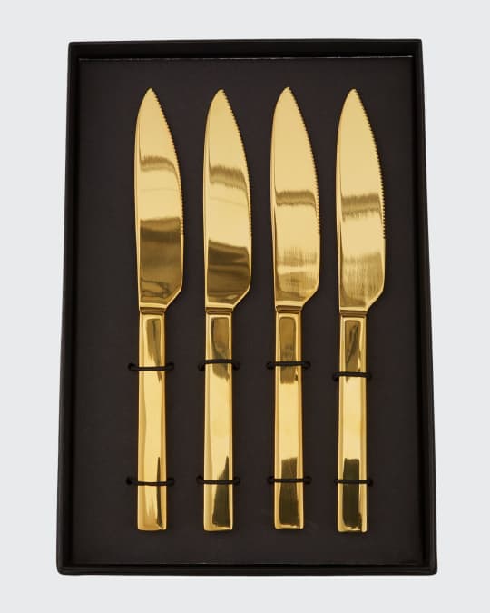 Stile Gold Steak Knives, Set of 4