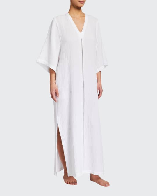 ocean + main Cotton Gauze Lounge Caftan Neiman Marcus