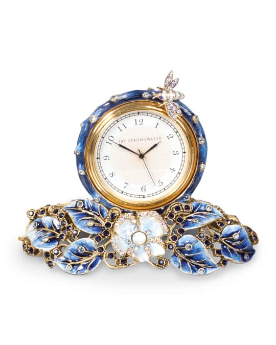 Jay Strongwater Mayfair Leaf & Bee Clock Neiman Marcus
