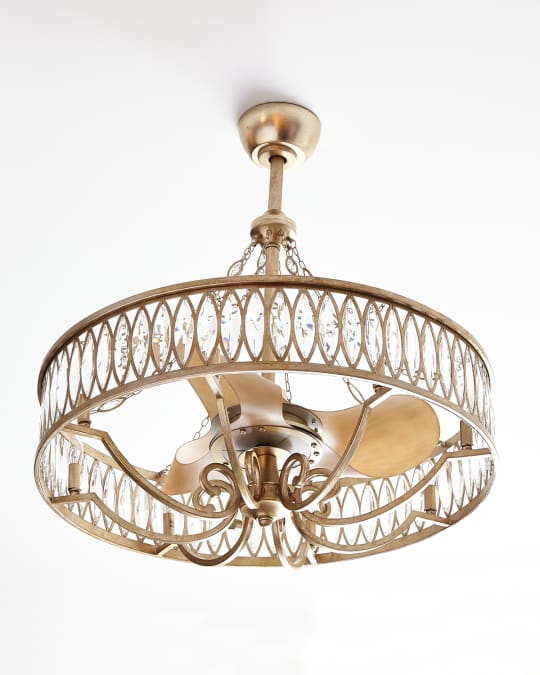 Crystal 8-Light Pendant with Fan