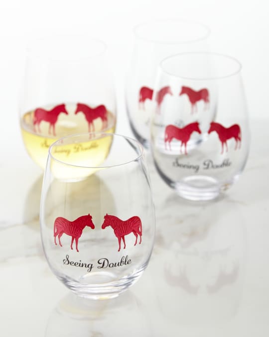Seeing Double Wine Glasses, Set of 4