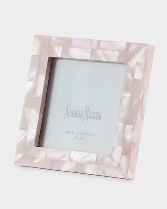 Mother-of-Pearl Picture Frame, Pink, 3.5" x 3.5"