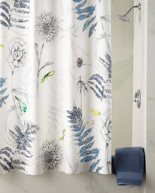 Designers Guild Acanthus Indigo Shower Curtain Neiman Marcus