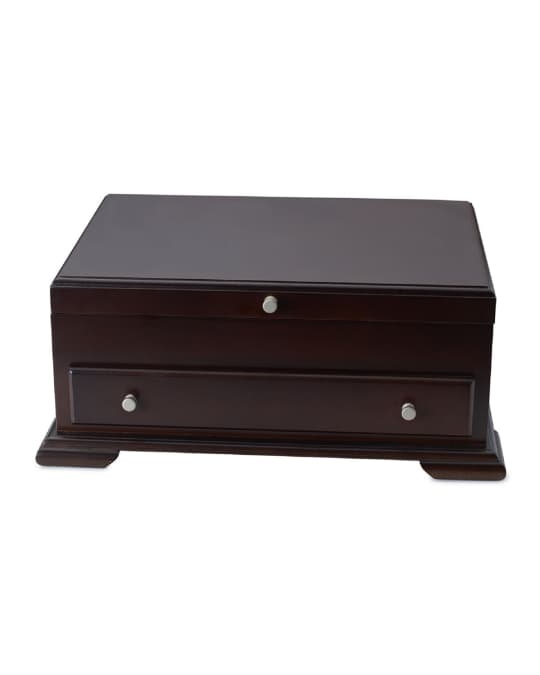 Wallace Silversmiths Dark Walnut Flatware Chest Neiman Marcus