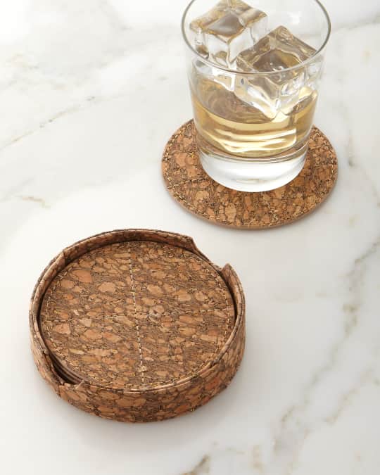 Kim Seybert MetallicFlecked Cork Coasters, 6Piece Set Neiman Marcus