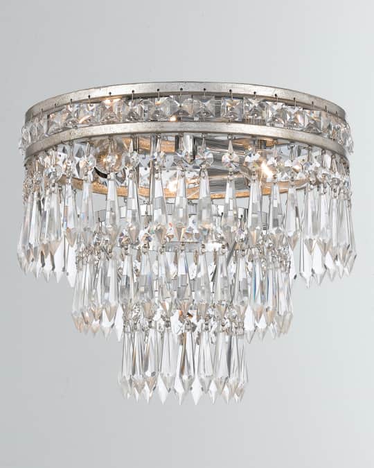 Mercer 3-Light Clear Crystal Flush Mount
