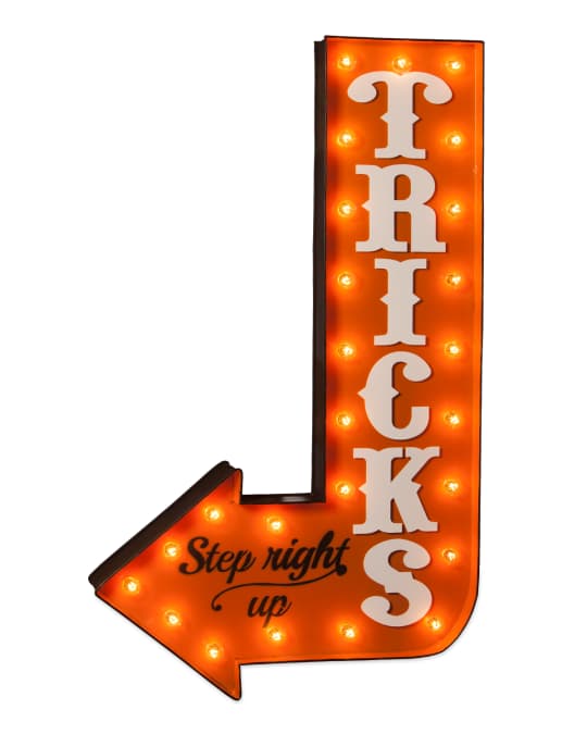 Bethany Lowe TRICKS Marquee LightUp Halloween Sign Neiman Marcus