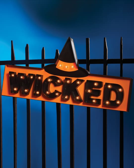 Bethany Lowe WICKED Marquee LightUp Halloween Sign Neiman Marcus